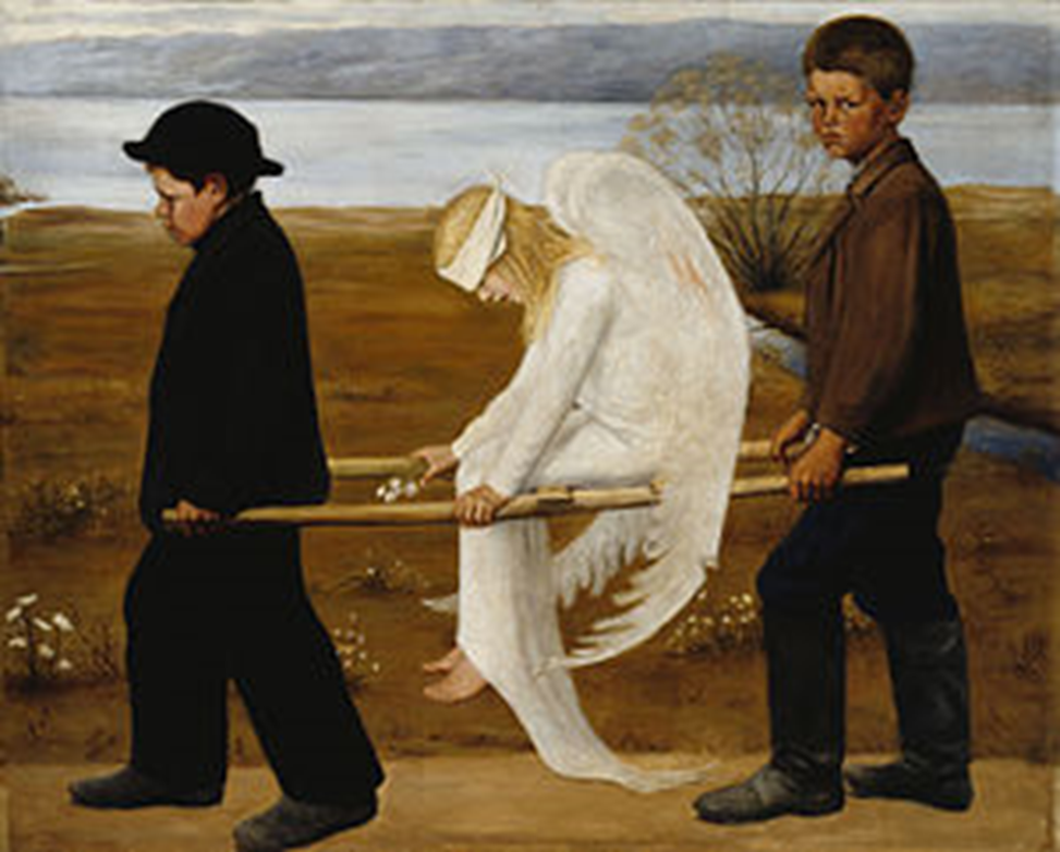 Wounded Angel, oil on canvas, (Hugo Simberg, 1903)